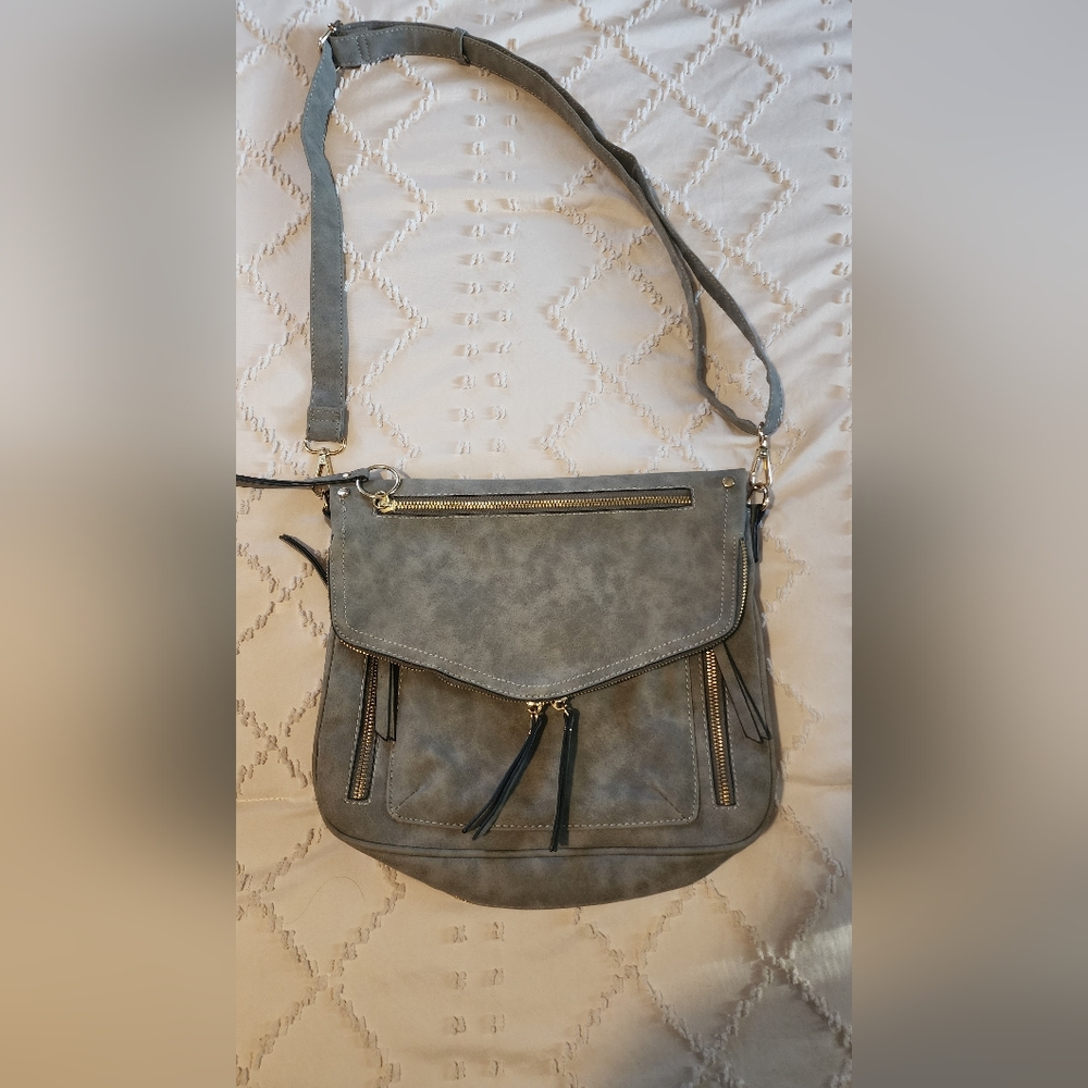 Sage green faux suede